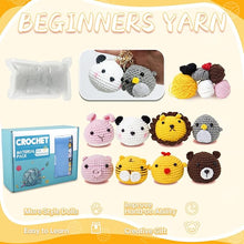 Load image into Gallery viewer, 8PCS Cute Animals Crochet Kits
